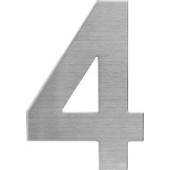 Domovní číslo Nerezové číslo RN.120L.4.N v plochém „2D“ provedení, nerez