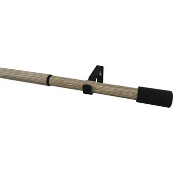 Garnýž Teleskopická garnýž sada Ida dřevěná Ø 19 mm 120-210 cm bílý dub/černá