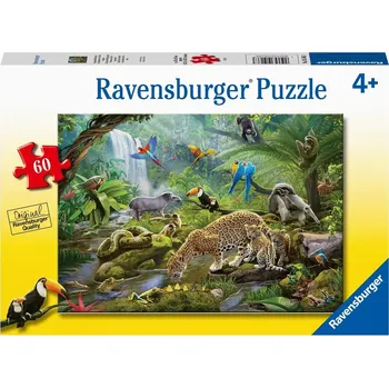 Puzzle RAVENSBURGER Zvířata v deštném pralesu 60 dílků