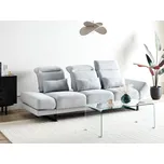 Pohovka světle šedá polyesterové čalounění ocelové nohy nastavitelné boční opěrky a opěradlo nábytek obývací pokoj Beliani