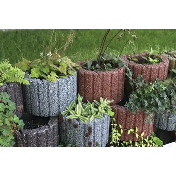 plotová tvarovka Svahová tvárnice Rundflor 30 x 25 x 20 cm, červená