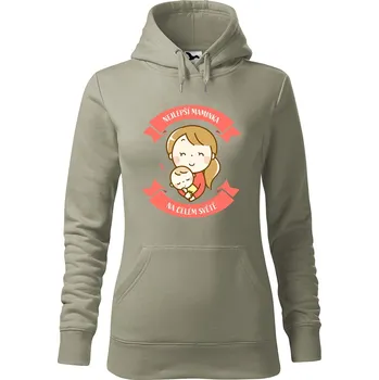 Pánská mikina Dámská mikina Nejlepší maminka Velikost (žena): XL, Vyberte barvu: Světlá khaki