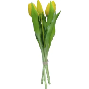 umělá květina Umělá květina svazek tulipánů 30 cm 5 ks žlutá