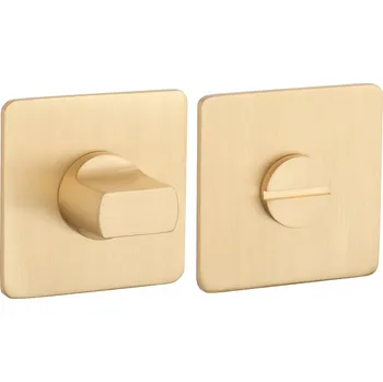 Dveřní kování Kvadratická rozeta 1712 ultra Slim s WC zámkem, zlatá matná STERK