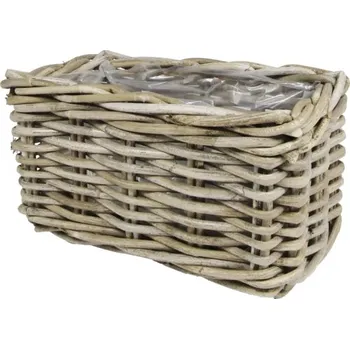 Truhlík Košík na rostliny proutěný truhlík Leah 15 x 28 x 15 cm hnědý