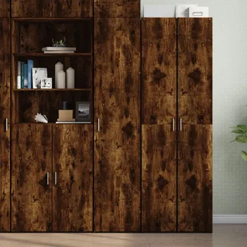 přebalovací pult a komoda Skříň highboard kouřový dub 40 x 42,5 x 185 cm kompozitní dřevo Hnědá 3281403