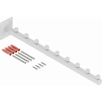 Věšák VĚŠÁK NA OBLEČENÍ NA ZEĎ DO OBCHODU ŠATNY JEDNODUCHÝ 40cm PIKO BÍLÝ