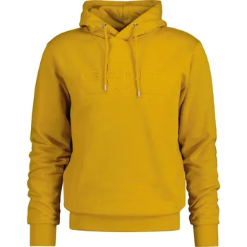 Pánské oblečení MIKINA GANT REG TONAL SHIELD HOODIE DARK MUSTARD YELLOW