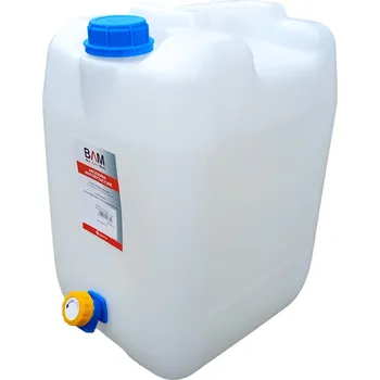 Kanystr Kanystr na vodu 20L bílý kohout spodní M-4 ATEST na pitnou vodu