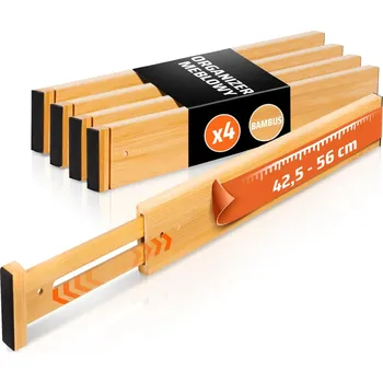 Interlook Organizér do zásuvek nábytku | Bambusové děliče zásuvek | Rozšiřitelné přihrádky | KBT-D456