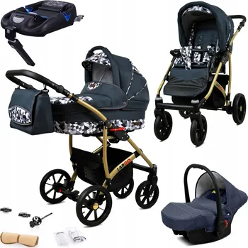 Kočárek Kočárek 4v1 BabyLux LARGO: sportovní kočárek, hluboká korba, autosedačka, základna ISOFIX