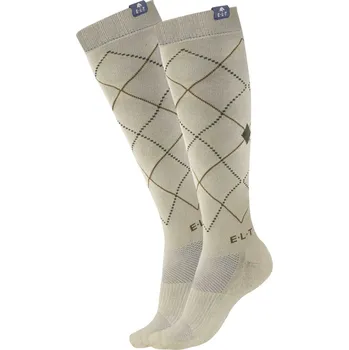 ELT Podkolenky Argyle ELT, pár, beige grey 39-42