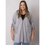 Světle šedá dámská mikina na zip s kapsami RV-BL-6795.84-gray Velikost: ONE SIZE