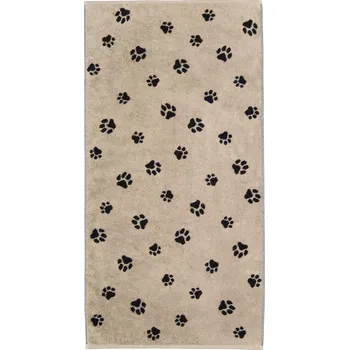 Pelíšek pro psa CAWÖ We Love Dogs Ručník různé velikosti černo-béžová, tlapky Velikost: 80x150 cm