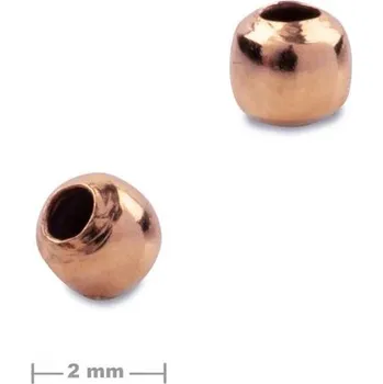 Přívěsek Stříbrný korálek 2 mm pozlacený 18K růžovým zlatem