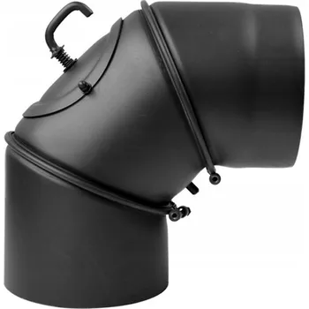 Kouřovod Koleno s klapkou 150 mm - integrovaná klapka