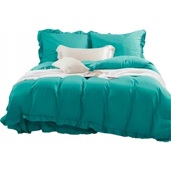 Povlečení Povlečení s volánem 140x200 RUFFY tyrkysové, 1x povlak na polštář 70x80, designové