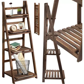 Vyvýšený záhon Víceúrovňový dřevěný květinový záhon a knihovna