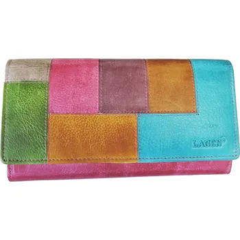 Deštník Lagen V-17/D dámská kožená peněženka fuchsia/multi