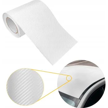 Polep vozidla Fólie pro Tuning Aut, Polep Auta, Ozdobná Fólie Karbon Carbon 3D Bílá 20cm