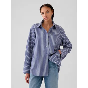 Dámská košile GAP Popelínová oversize košile Big Shirt - Dámské GAP šedá 2869220