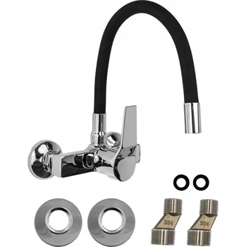 Vodovodní baterie Kuchyňská baterie nástěnná Garmand COMO černá