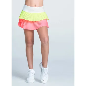 Dámská sukně LuckyInLove Jr sukně Double Pleated - bílo žluto oranžová: Junior L