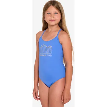 Dámské plavky DECATHLON Dívčí jednodílné plavky na surf Hiloe 12 LET MODRÁ