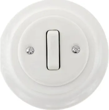 vypínač Porcelánový vypínač Bohemia-Design K1-R231QB zvonkový bílý