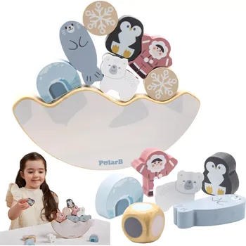 Dřevěná hračka Viga PolarB hra baby balanční ledová kra