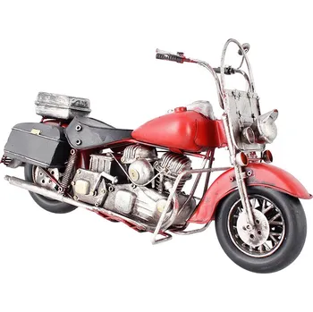 Kovový model motorky 36cm červená (Originální dárek pro muže motorkáře)