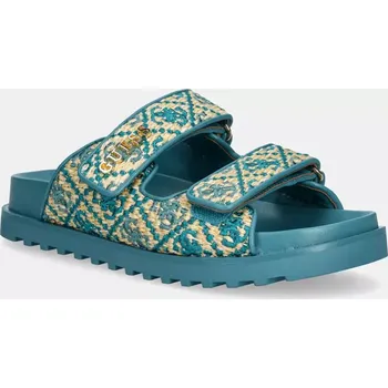 Dámské pantofle Pantofle Guess FADELIZZ dámské, tyrkysová barva, FLJFZZ FAB19 FLJFZZ.FAB19.TEAL 69X, EUR 38