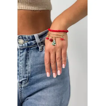 Náramek Vánoční náramek Vánoční stromeček BG šedá 3089335