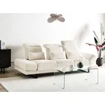 Pohovka světle béžová manšestrové čalounění ocelové nohy nastavitelné boční opěrky a opěradlo nábytek obývací pokoj Beliani