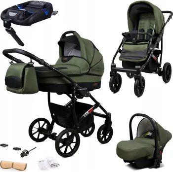 Kočárek Dětský kočárek 4v1 BabyLux Largo: sportovní kočárek, hluboká korba, autosedačka, základna ISOFIX