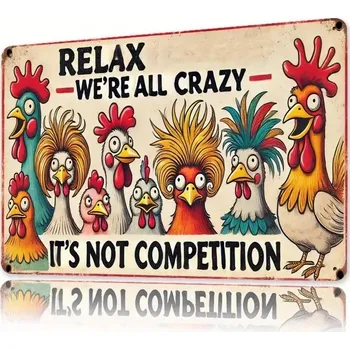 Plechová cedule BAF VINTAGE PLECHOVÁ CEDULE 2D - CRAZY RELAX 30X20 cm