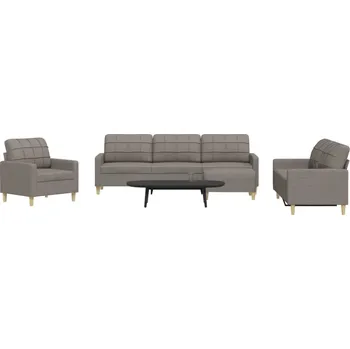 Sedací souprava vidaXL 4dílná sedací souprava s podnožkou textil [3278296] Barva: taupe