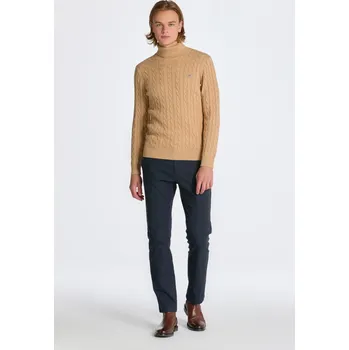 Pánské oblečení KALHOTY GANT SLIM BRUSHED TWO TONE TWILL PANTS EVENING BLUE