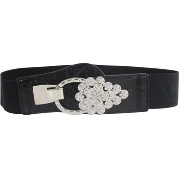 Opasek Dámský elastický elegantní pásek s broží Černý Lifestyle 97k-cube