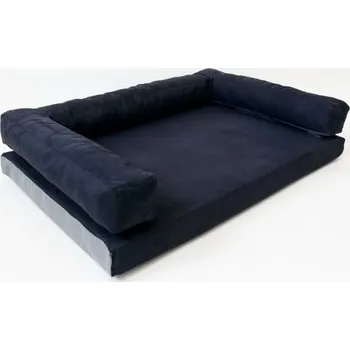 Pelíšek pro psa Aminela pelíšek s okrajem 80x60cm Half and Half černá/šedá