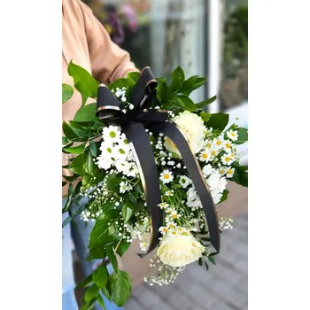 Smuteční dekorace Smuteční Bílá kytice na položení