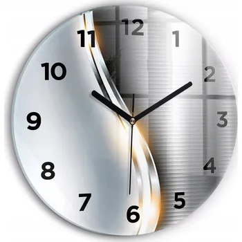 Hodiny Ozdobné nástěnné hodiny s krásnou grafikou Metalová abstrakce kulatý průměr 30 cm