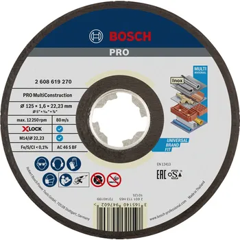 Řezný kotouč BOSCH 125mm řezný kotouč PRO Multi Material X-Lock 125 x 22,23 x 1,6 mm / AC 46 S BF