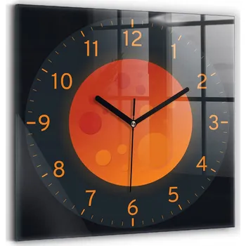 Hodiny Skleněné hodiny s motivem Moderní nástěnné hodiny Měsíc v úplňku 30x30