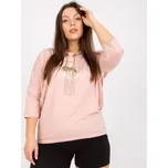 Světle růžová halenka se zlatým potiskem -RV-BZ-7414.82-light pink Velikost: ONE SIZE