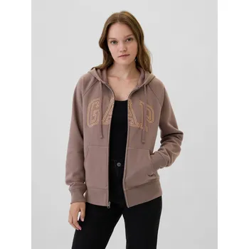 Dámská mikina GAP Mikina na zip s logem - Dámské GAP hnědá 2916825
