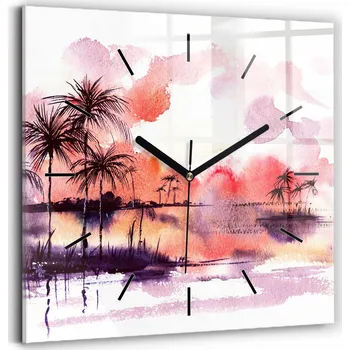 Hodiny Nástěnné hodiny Wallfluent růžové 30 cm