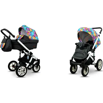 Kočárek Dětský kočárek 2v1 BabyLux Sky Lark - kombinovaný kočárek s hlubokou korbou a sportovní sedačkou