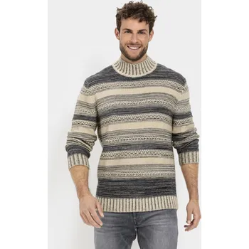 Pánský svetr SVETR CAMEL ACTIVE KNITTED ROLLNECK COLD DARK GREY MELAN