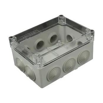 Elektroinstalační krabice Krabice S-BOX 306 SK-P, 150x110x70 IP55+průchodky, transparentní víko (SEZ S-BOX 306 SK-P)